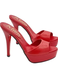 RED GENUINE LEATHER SANDALS SIZE UP TO 44