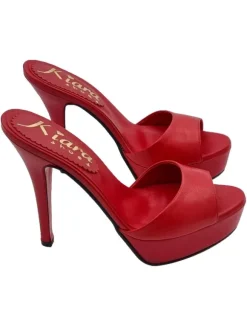 RED GENUINE LEATHER SANDALS SIZE UP TO 44