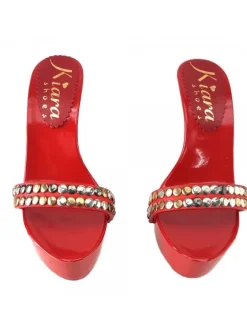 RED LACQUERED CLOGS