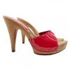 RED PATENT LEATHER CLOGS WITH HEEL 11 - K213001-V