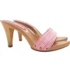 RED PIN UP STYLE CLOGS WITH COMFORTABLE HEEL