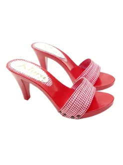 RED PIN-UP CLOGS HEEL 9