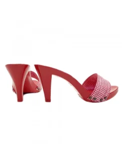 RED PIN-UP CLOGS HEEL 9