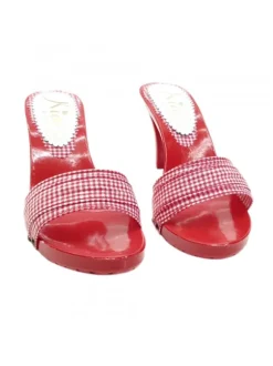 RED PIN-UP CLOGS HEEL 9
