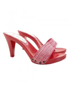 RED PIN-UP CLOGS HEEL 9