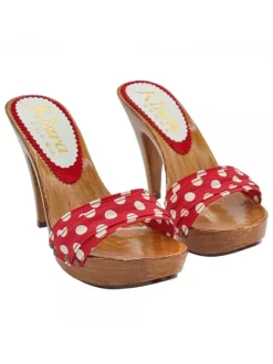RED POLKA DOT CLOGS