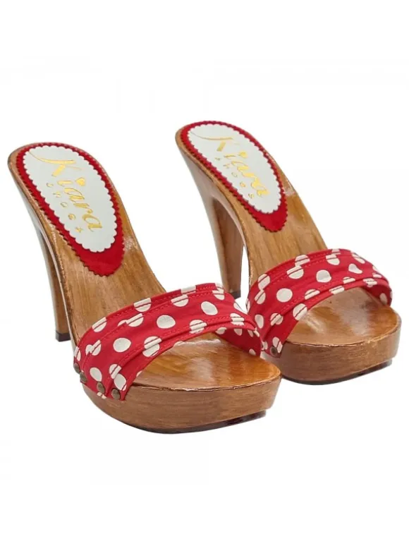 RED POLKA DOT CLOGS