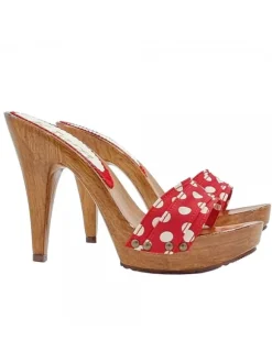RED POLKA DOT CLOGS