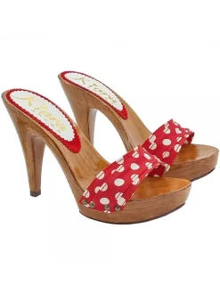 RED POLKA DOT CLOGS