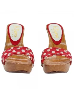 RED POLKA DOT CLOGS