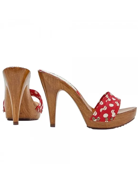 RED POLKA DOT CLOGS