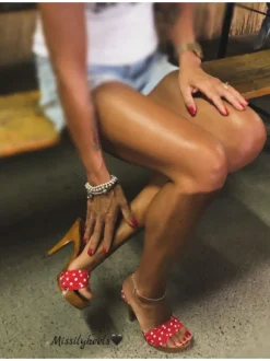RED POLKA DOT CLOGS