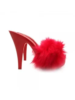 RED SHOES WITH FUR
