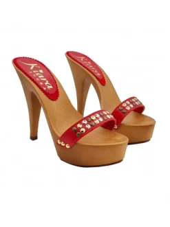 RED STUDS CLOGS