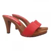 RED WOMEN'S CLOGS COMFORTABLE HEEL