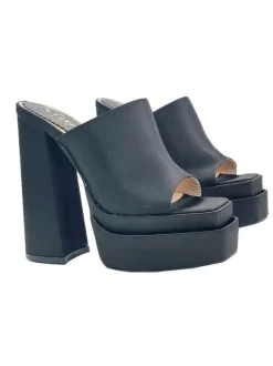 SANDALS WITH DOUBLE PLATFORM BLACK AND HIGH HEEL