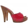 Sexy Red Patent Clogs | 11cm Heel - Handmade
