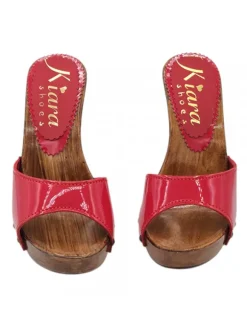 Sexy Red Patent Clogs | 11cm Heel - Handmade