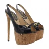 Sexy stiletto heel sandals 17.5 CM BLACK - WITH JEWEL