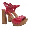 Shiny Red Clogs with 12.5 cm Heel - Elegance Made in Italy