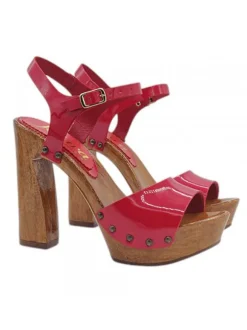 Shiny Red Clogs with 12.5 cm Heel - Elegance Made in Italy