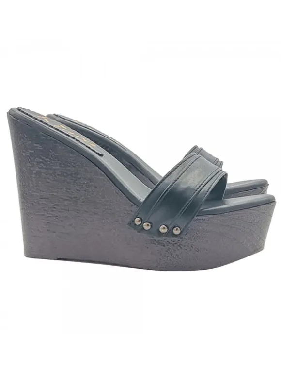SHOES CLOGS WEDGE WOMAN BLACK