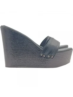 SHOES CLOGS WEDGE WOMAN BLACK