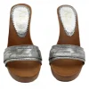 SILVER CAMOUFLAGE CLOGS HEEL 11