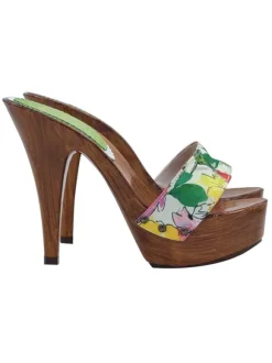 SPRING CLOGS WITH 13 CM HEEL