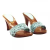 SPRING TURQUOIS CLOGS HEEL 9
