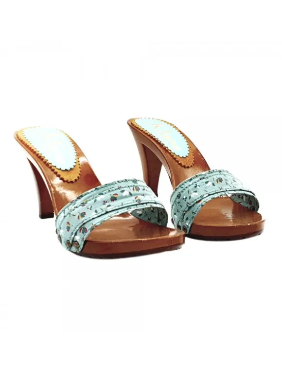 SPRING TURQUOIS CLOGS HEEL 9
