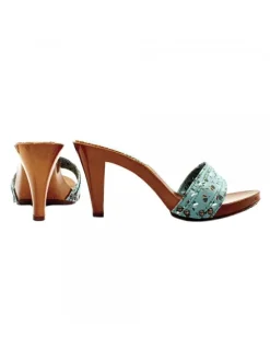 SPRING TURQUOIS CLOGS HEEL 9