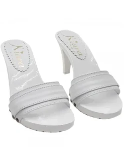 TOTAL WHITE HEEL CLOGS