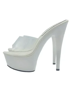 TRANSPARENT WHITE CLOGS WITH HIGH HEEL