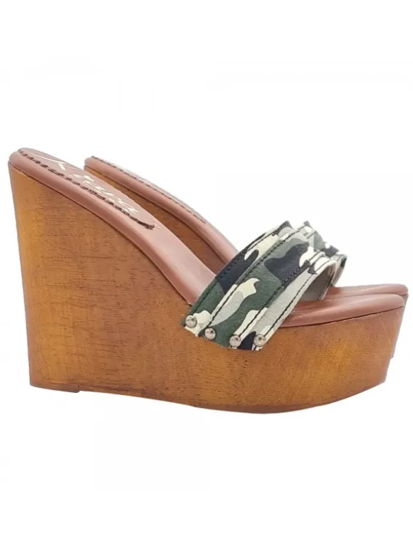 WEDGE CLOGS CAMOUFLAGE HEEL 13