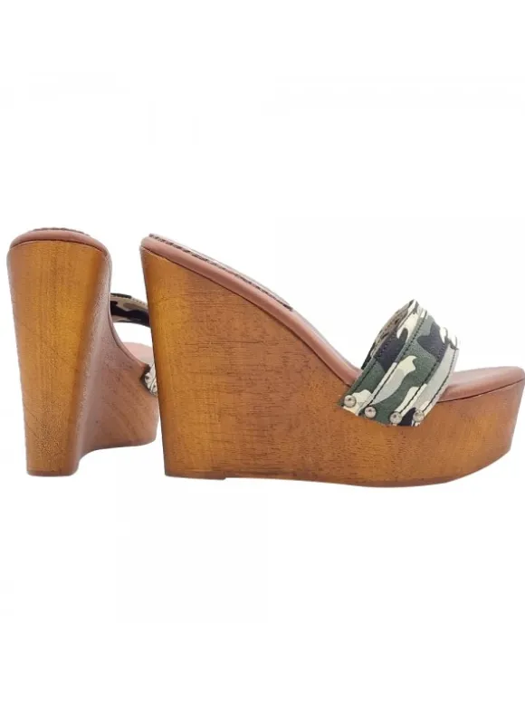WEDGE CLOGS CAMOUFLAGE HEEL 13