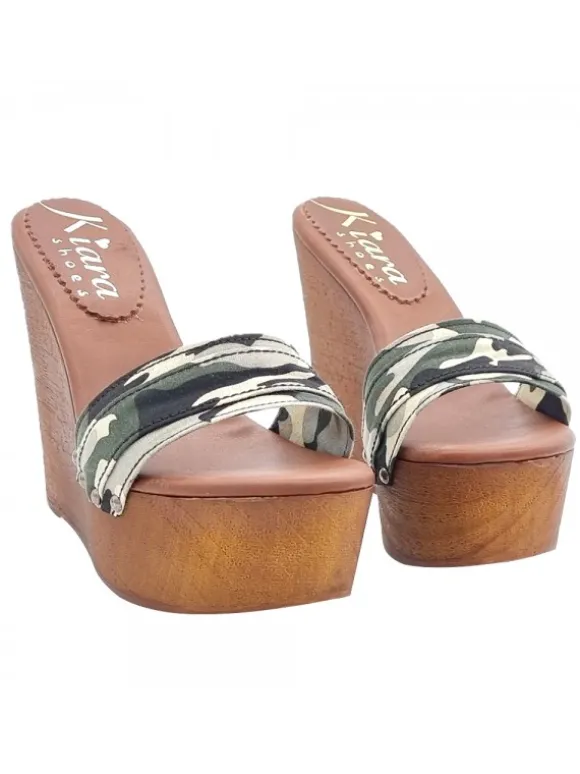 WEDGE CLOGS CAMOUFLAGE HEEL 13