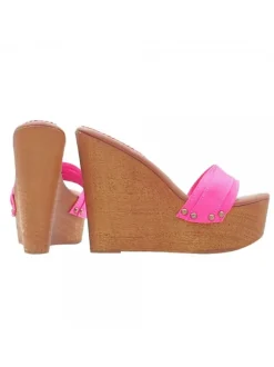 WEDGE CLOGS FUCSIA