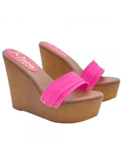 WEDGE CLOGS FUCSIA
