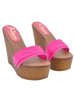 WEDGE CLOGS FUCSIA