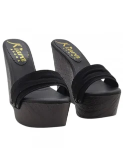 Wedge clogs with black band | height 13 cm