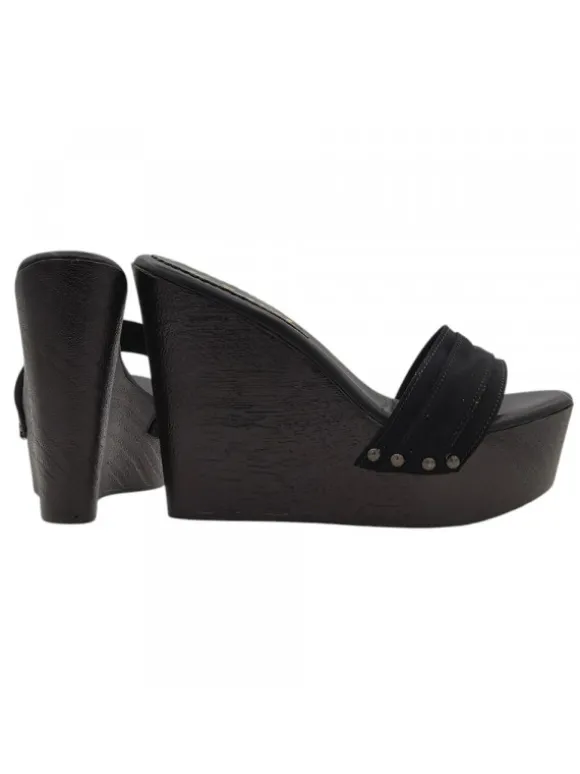 Wedge clogs with black band | height 13 cm