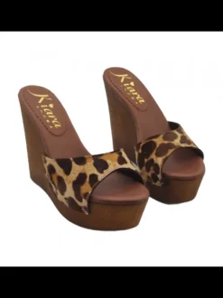 Wedge clogs with leather band | Heel 13 cm