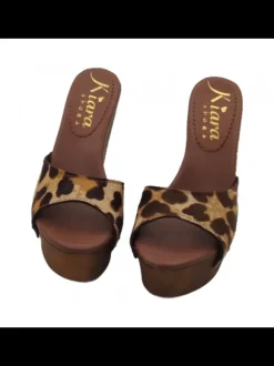 Wedge clogs with leather band | Heel 13 cm