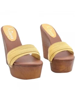 WEDGE OCHER CLOGS HEEL 13