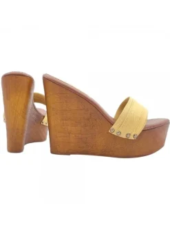 WEDGE OCHER CLOGS HEEL 13