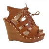 WEDGE SANDALS LEATHER COLOUR
