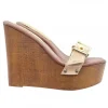 WEDGE WITH BEIGE BAND IN PATENT LEATHER AND HIGH HEEL