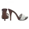WHITE CLOGS HEEL 12