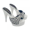 WHITE CLOGS WITH DALMATIAN EFFECT HEEL 13